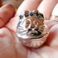 Silver Cat Christening Chime